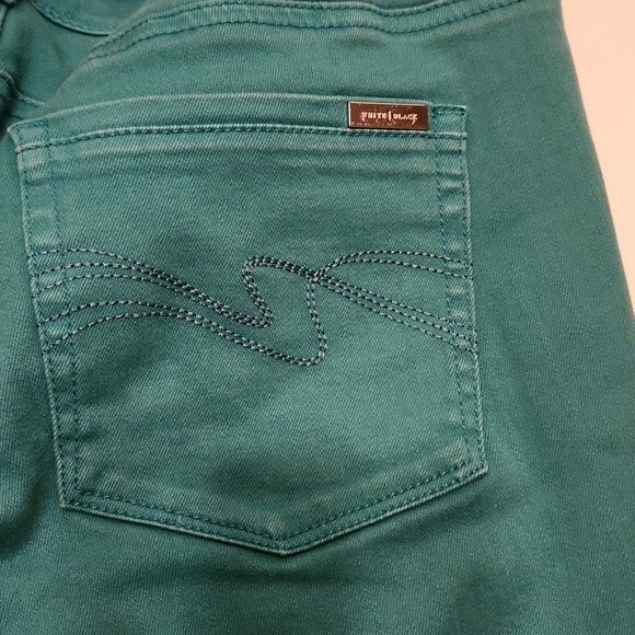 White House Black Market Women's Turquoise "Blanc" Slim Crop Jeans Size 6 - Picture 8 of 10